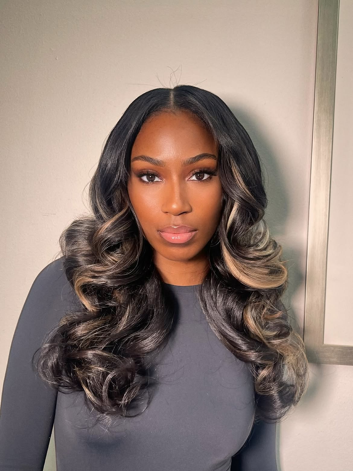 Glamorous Voluminous Body Waves With Ash Blonde Highlights