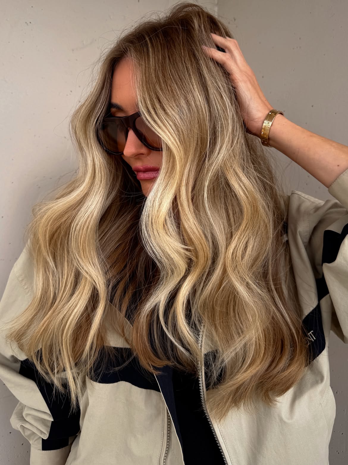 Golden Honey Balayage With Loose Beach Waves