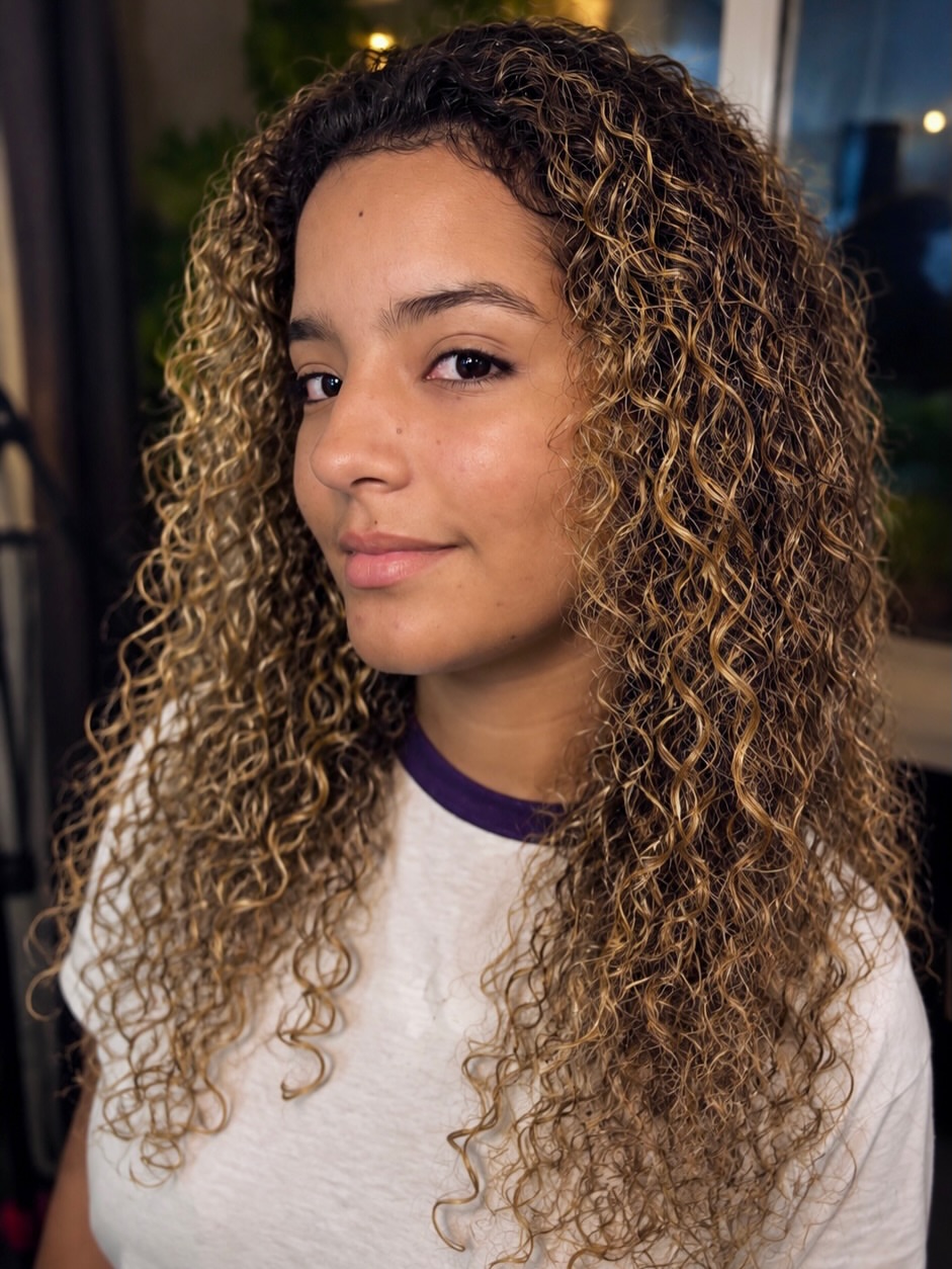 Golden Hour Honey Blonde Curly Locks