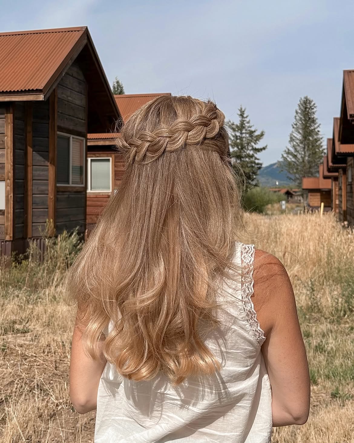 Half Crown Braid With Loose Beach Waves