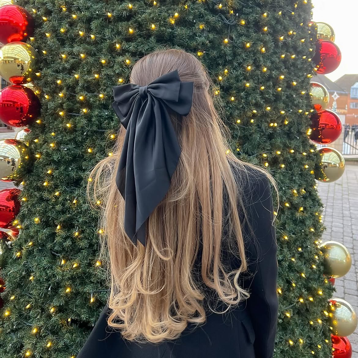 Half Up Bow On Honey Blonde Long Layers
