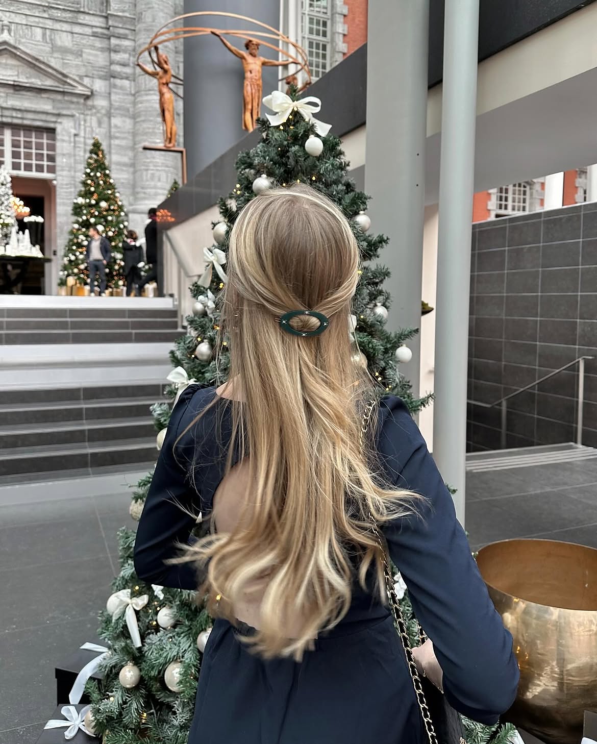 Half Up Twist With Honey Blonde Highlights