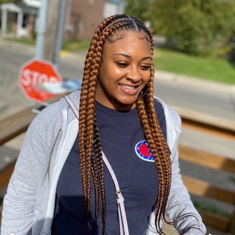 Honey Brown Pop Smoke Braids With Laid Edges