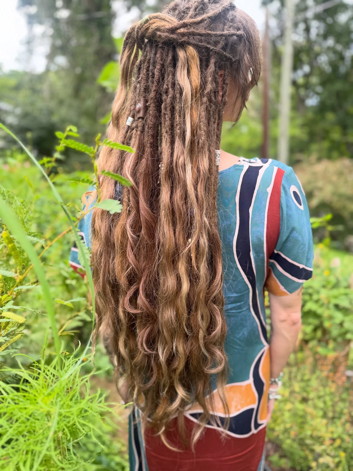Long Boho Locs With Honey Blonde Highlights