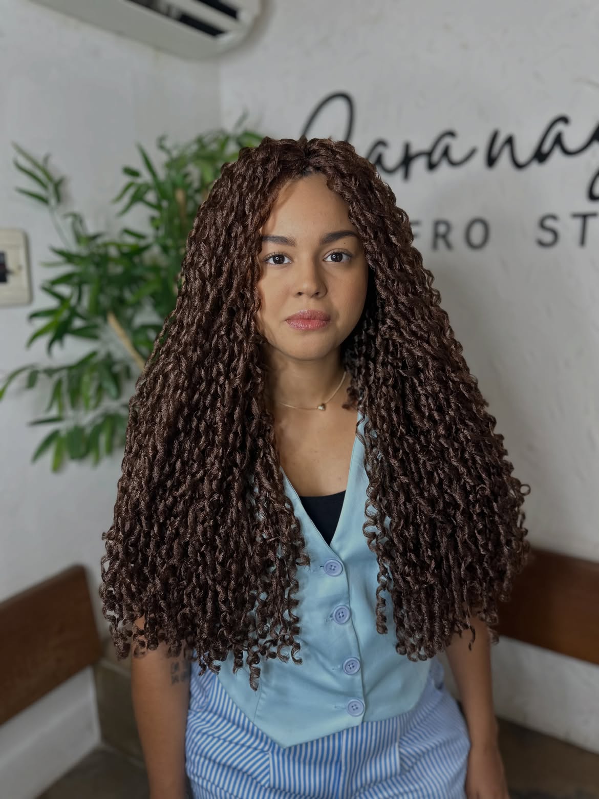 Long Cascading Spring Twists With Chocolate Brown Hue