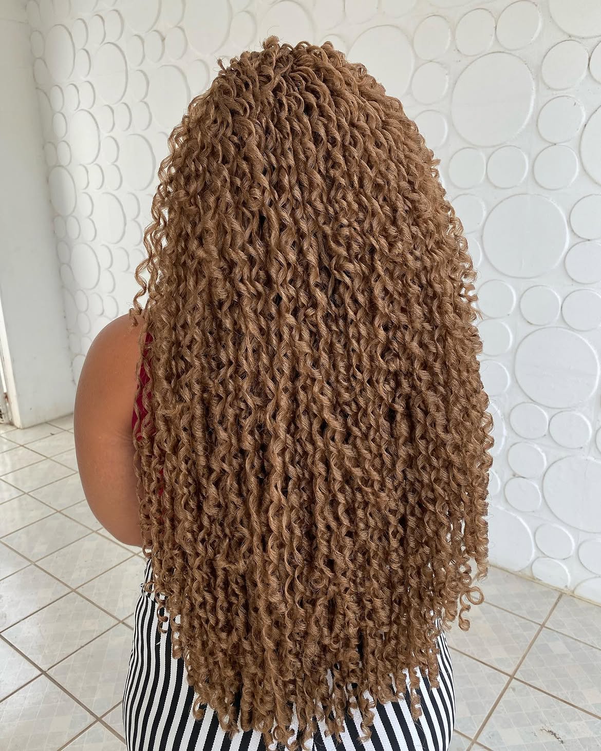 Mid-Back Crochet Braids With Defined Spiral Curls