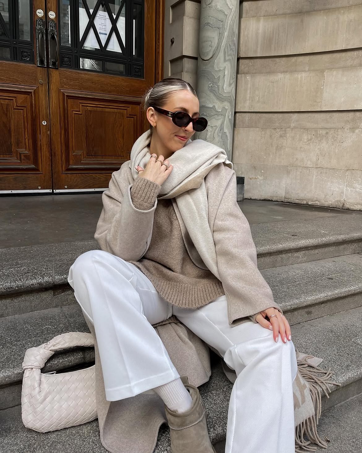 Monochromatic Cream And Camel Winter Ensemble