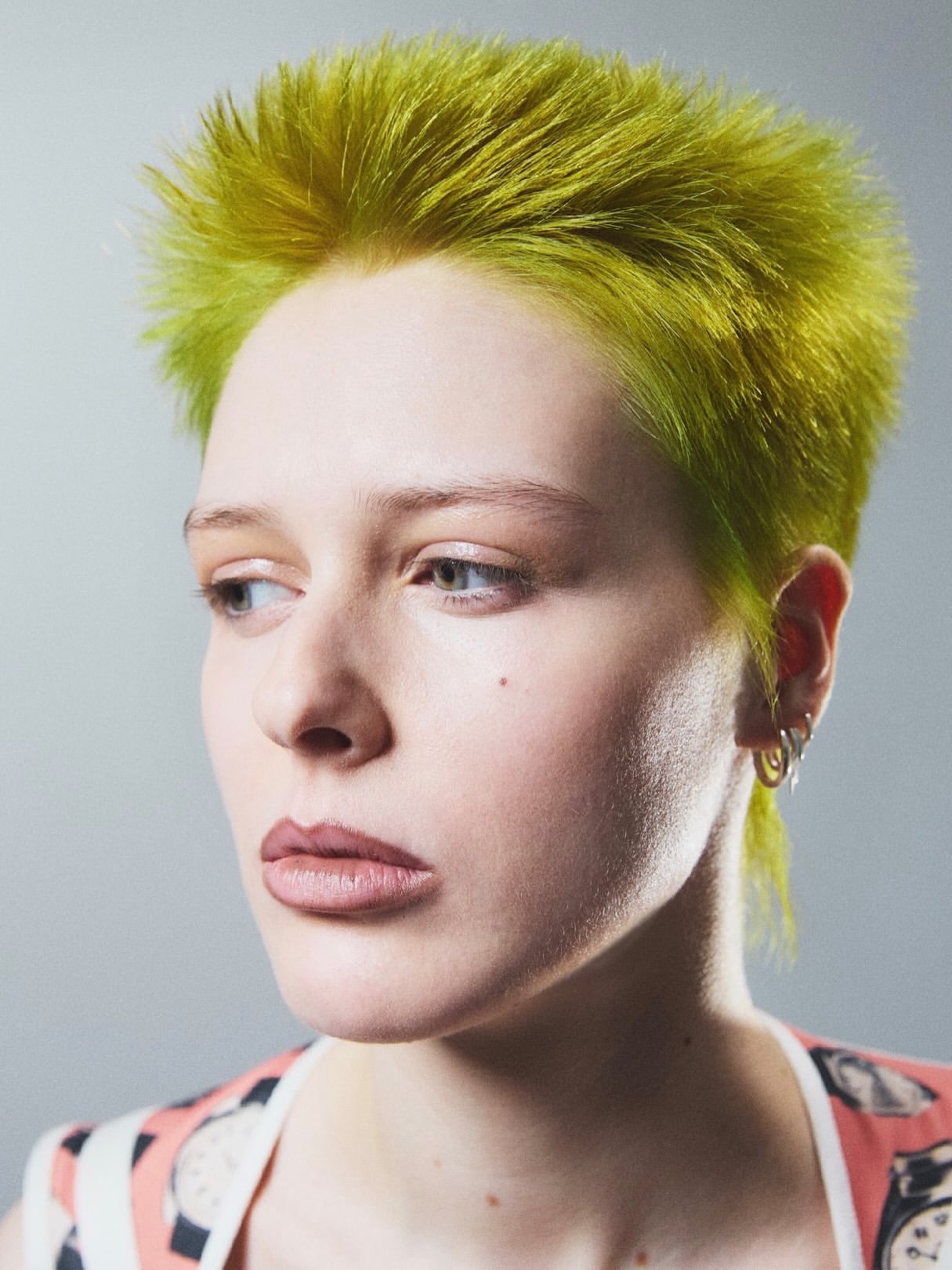 Neon Lime Spiky Pixie With Textured Finish