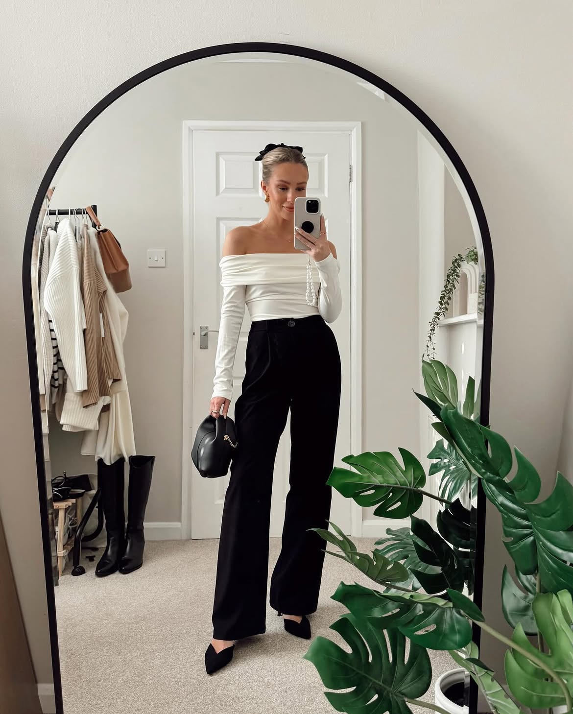 Off The Shoulder Top And Wide Leg Pants