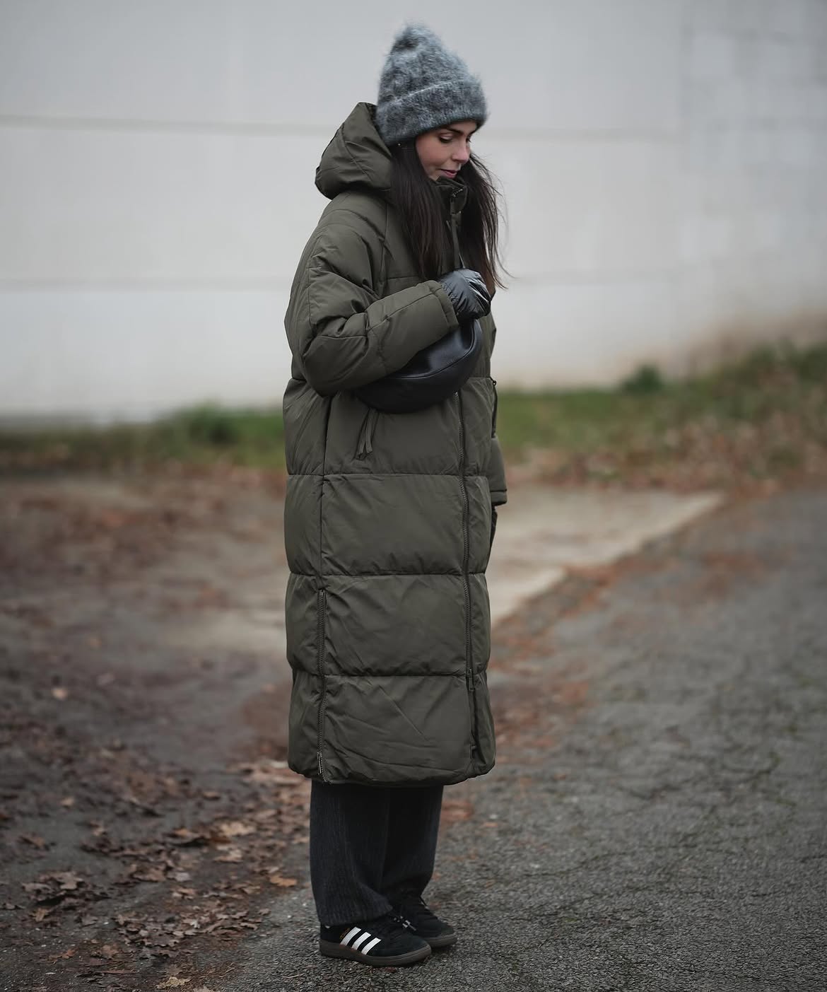 Oversized Puffer Coat With Wide Leg Trousers