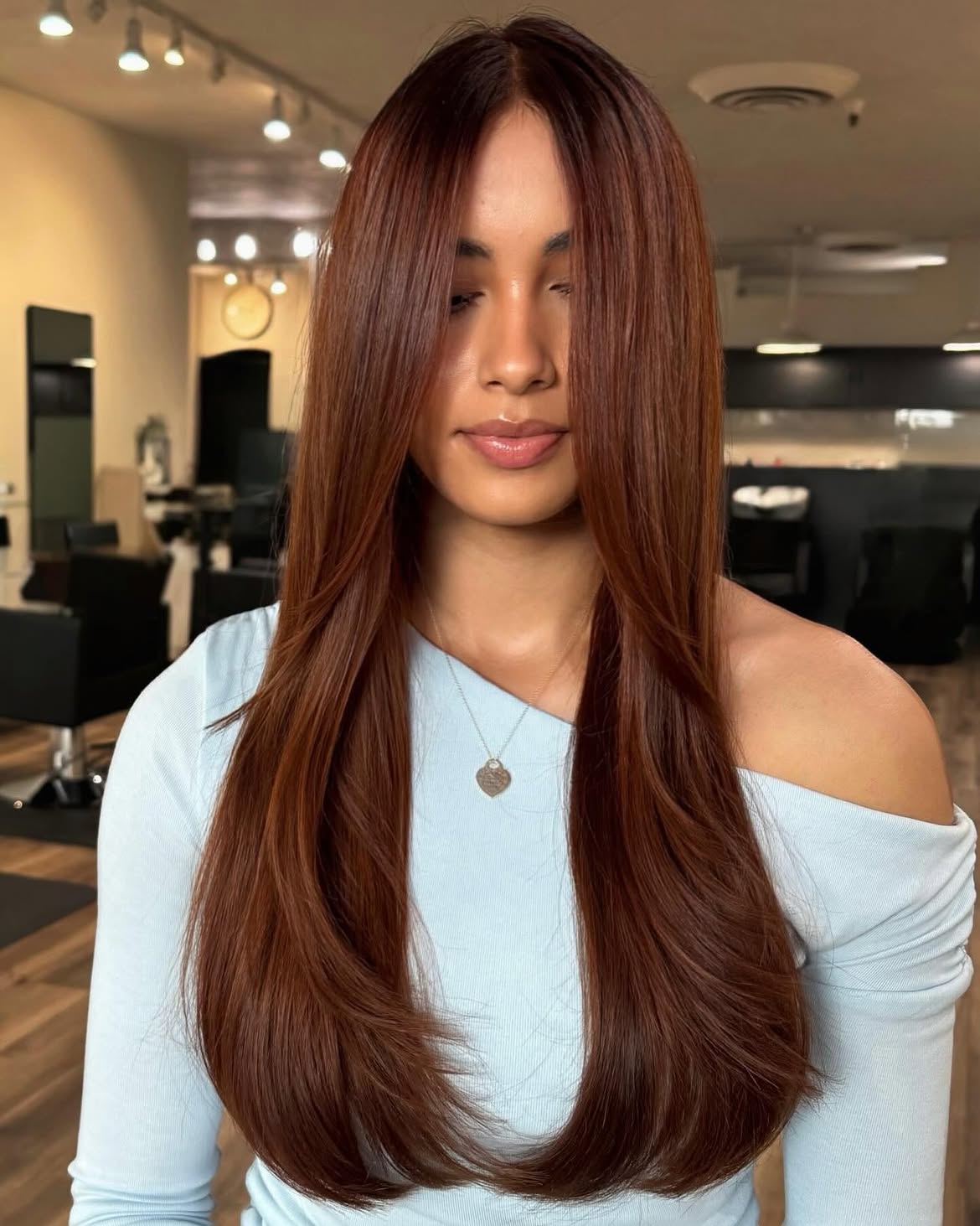 Rich Auburn Hair With Face Framing Layers