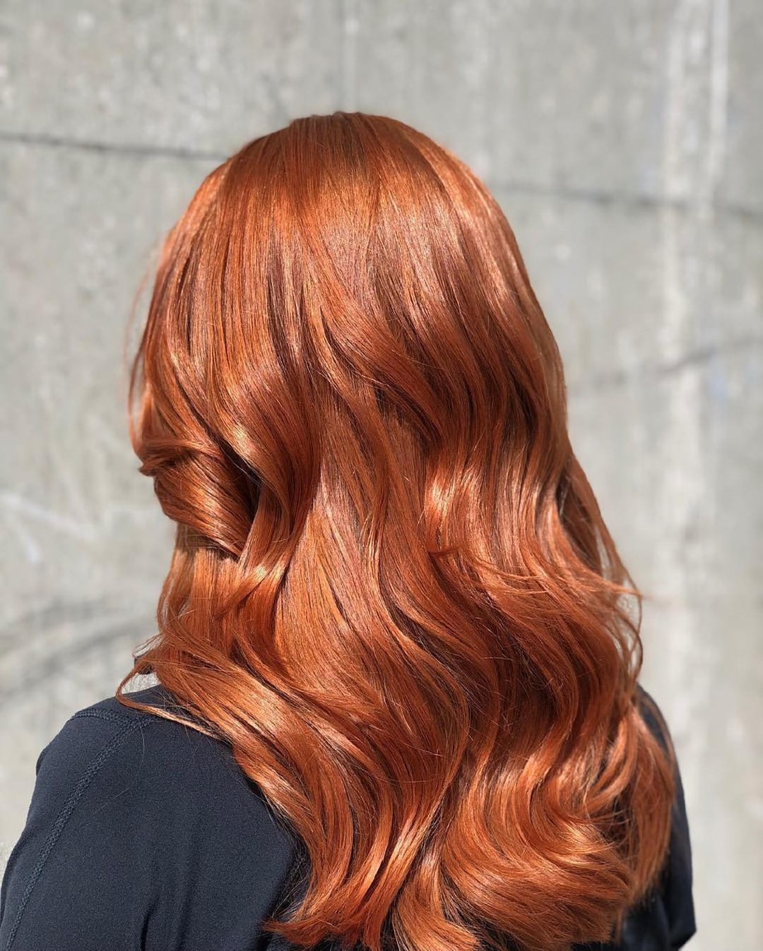 Rich Copper Balayage With Loose Waves