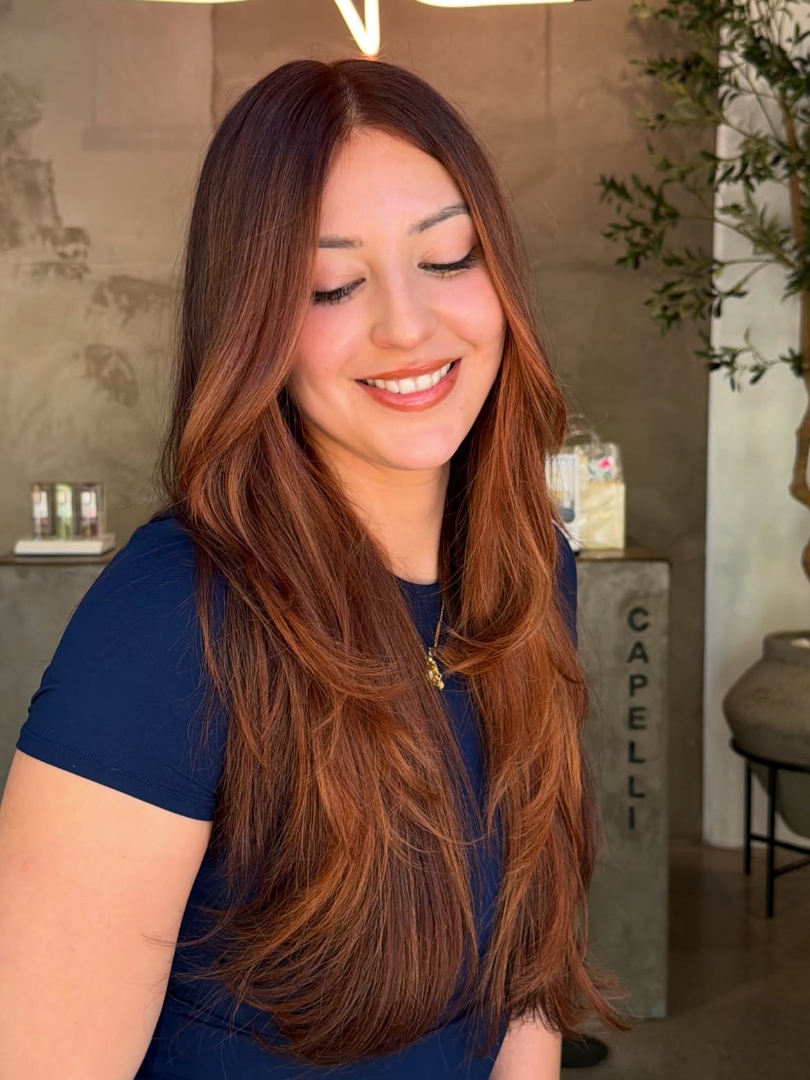 Rich Copper Brown Layers With Face Framing