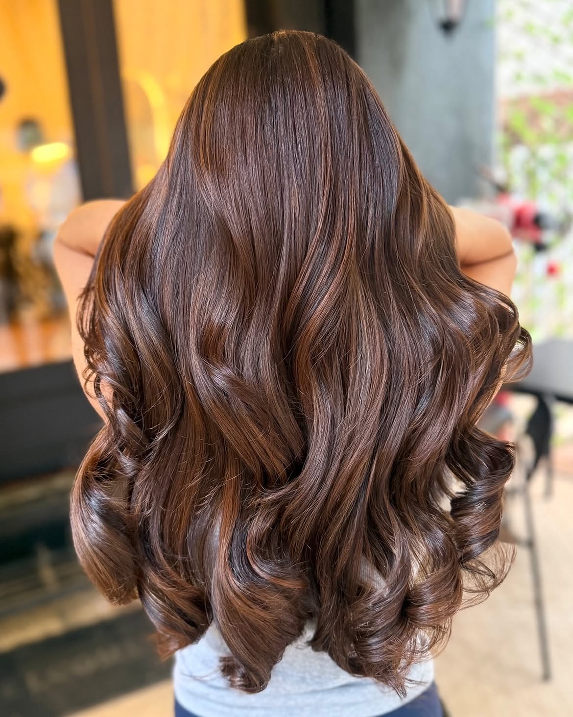 Rich Espresso Balayage With Warm Copper Undertones