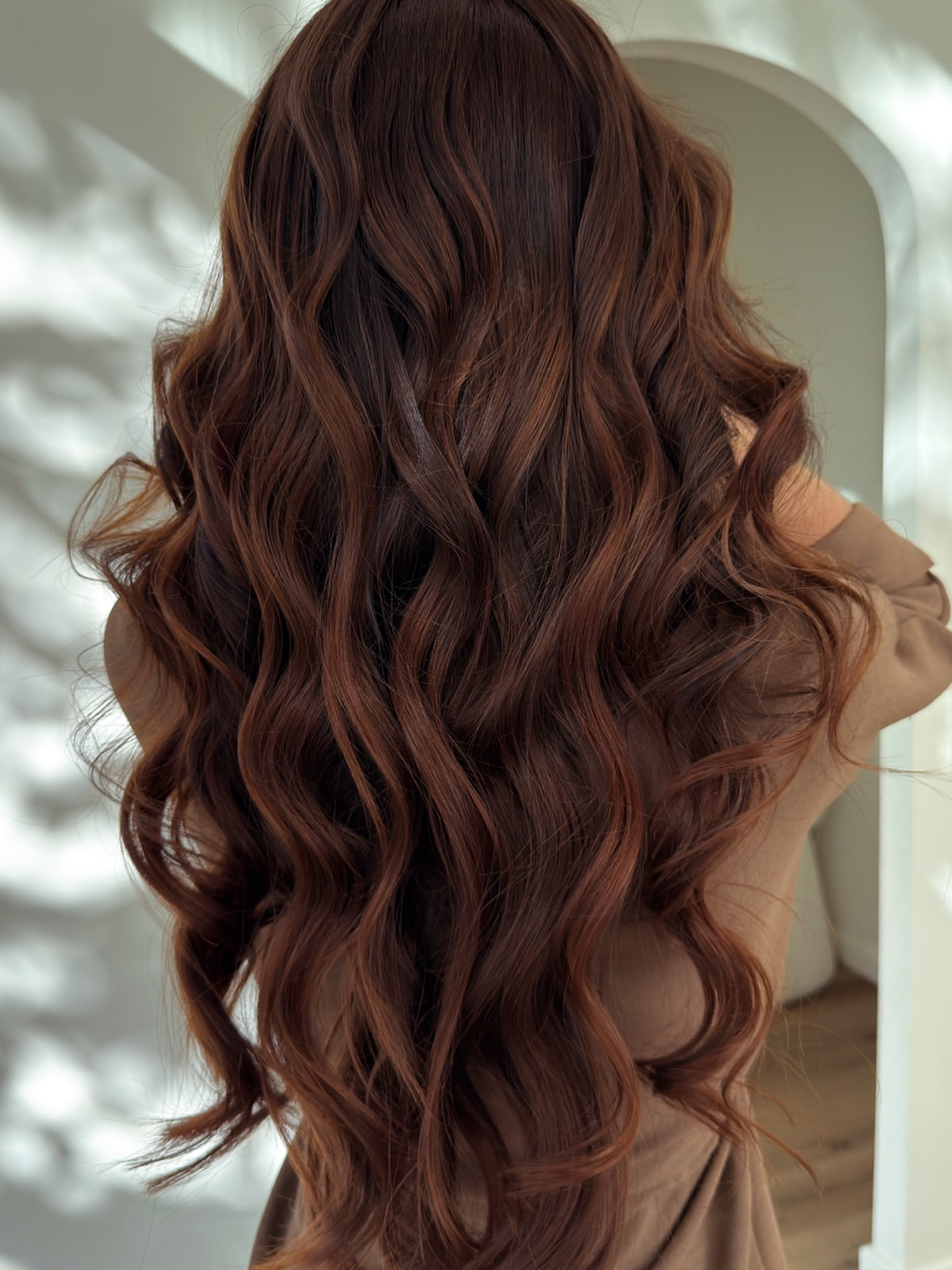 Rich Espresso Waves With Auburn Undertones