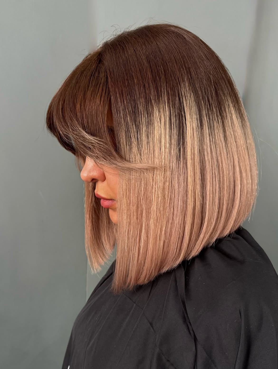 Rose Gold Bob With Subtle Face-Framing Layers