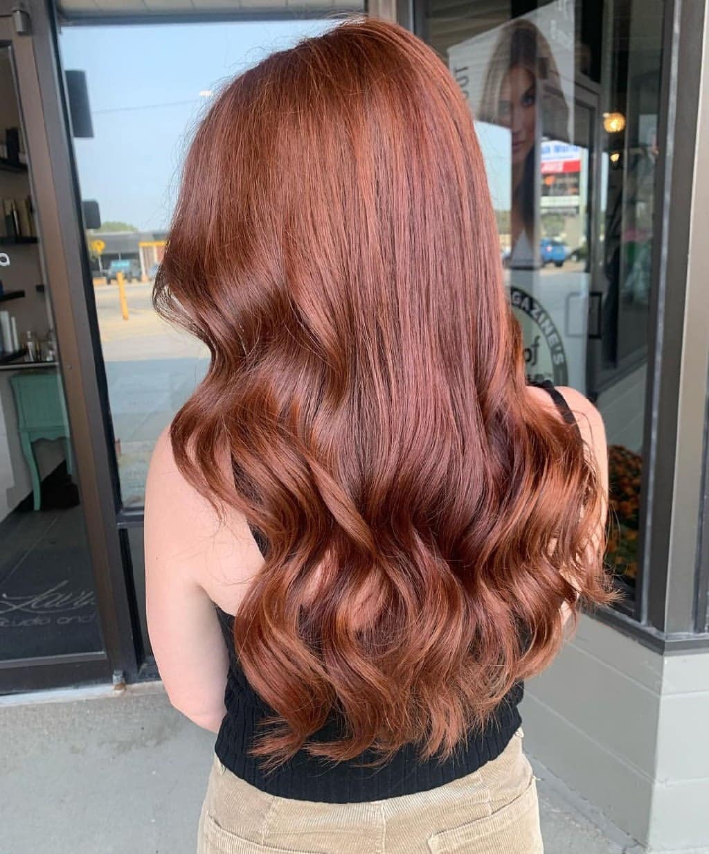 Rose Gold Bronde Waves With Long Layers