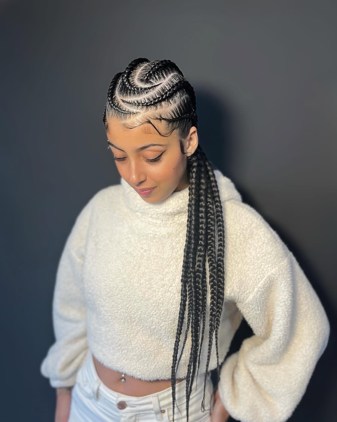 Sculpted Cornrow Braids With Sleek Edges