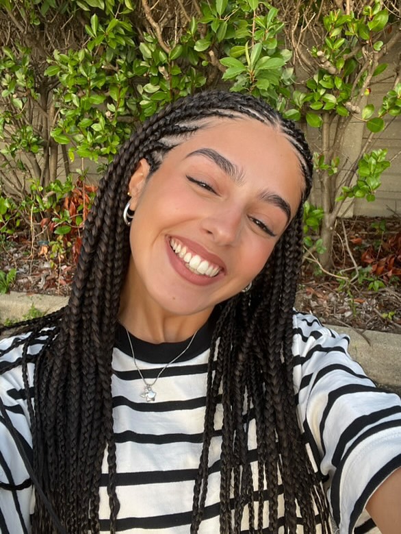 Sleek Box Braids With Defined Parts