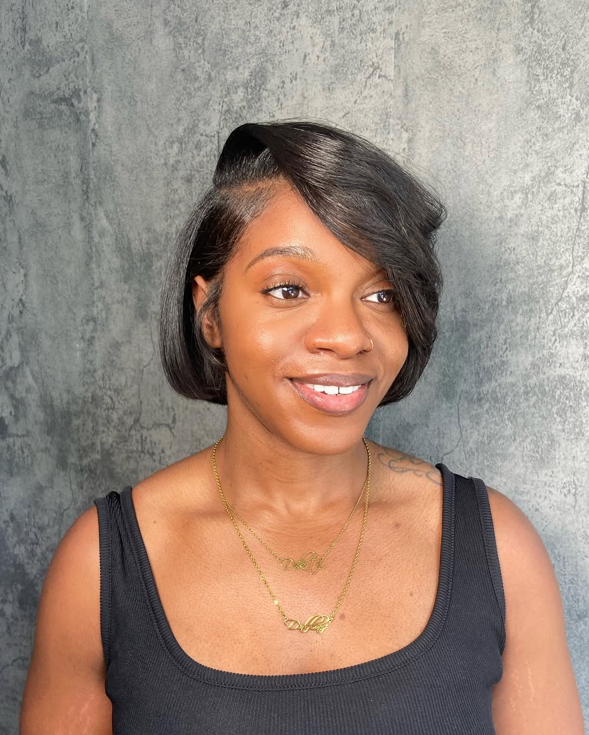 Sleek Chin Length Bob With Deep Side Part