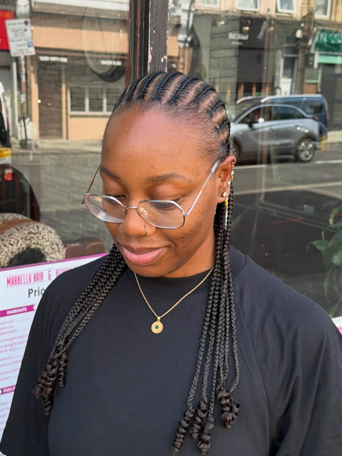 Sleek Cornrows With Curly Tips