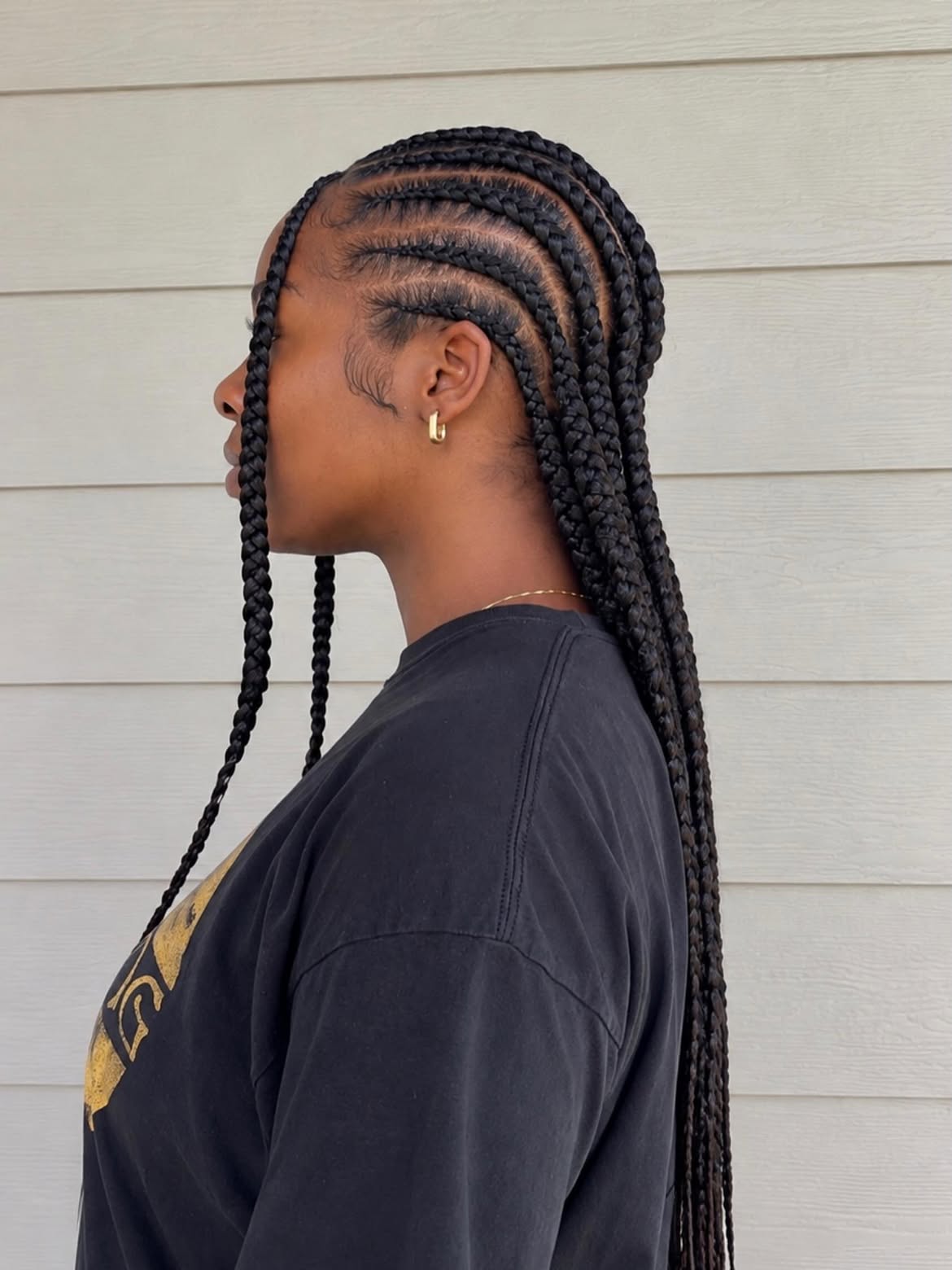 Sleek Cornrows With Long Box Braids
