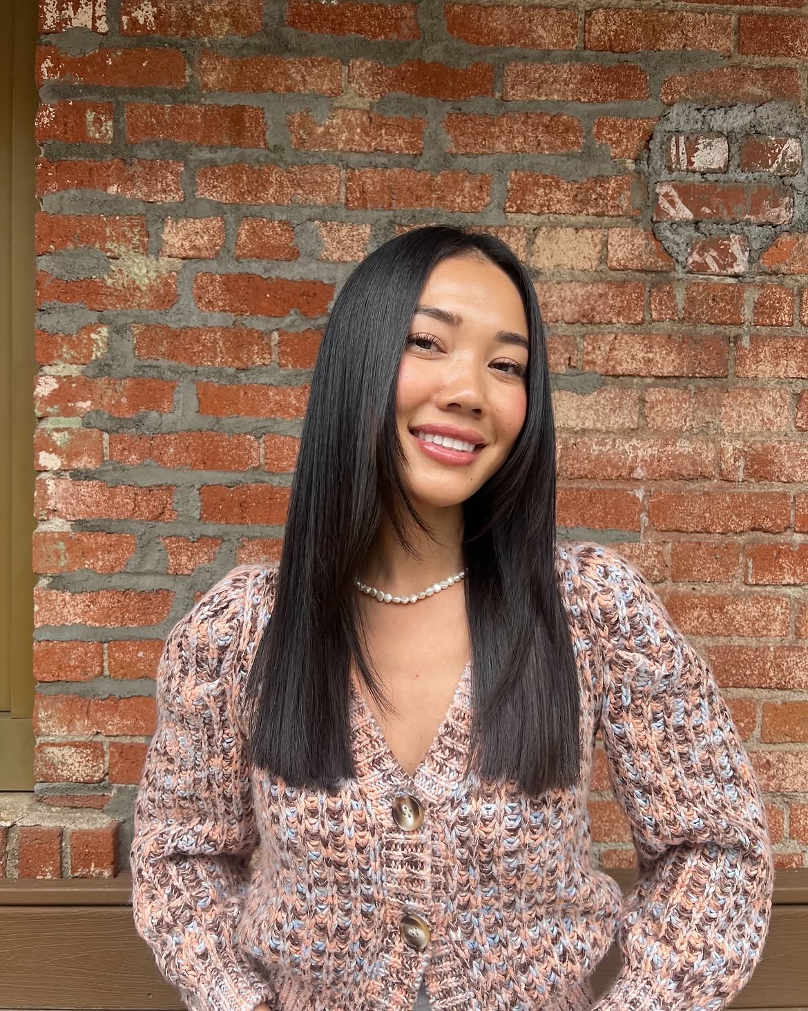 Sleek Dark Hair With Face Framing Layers