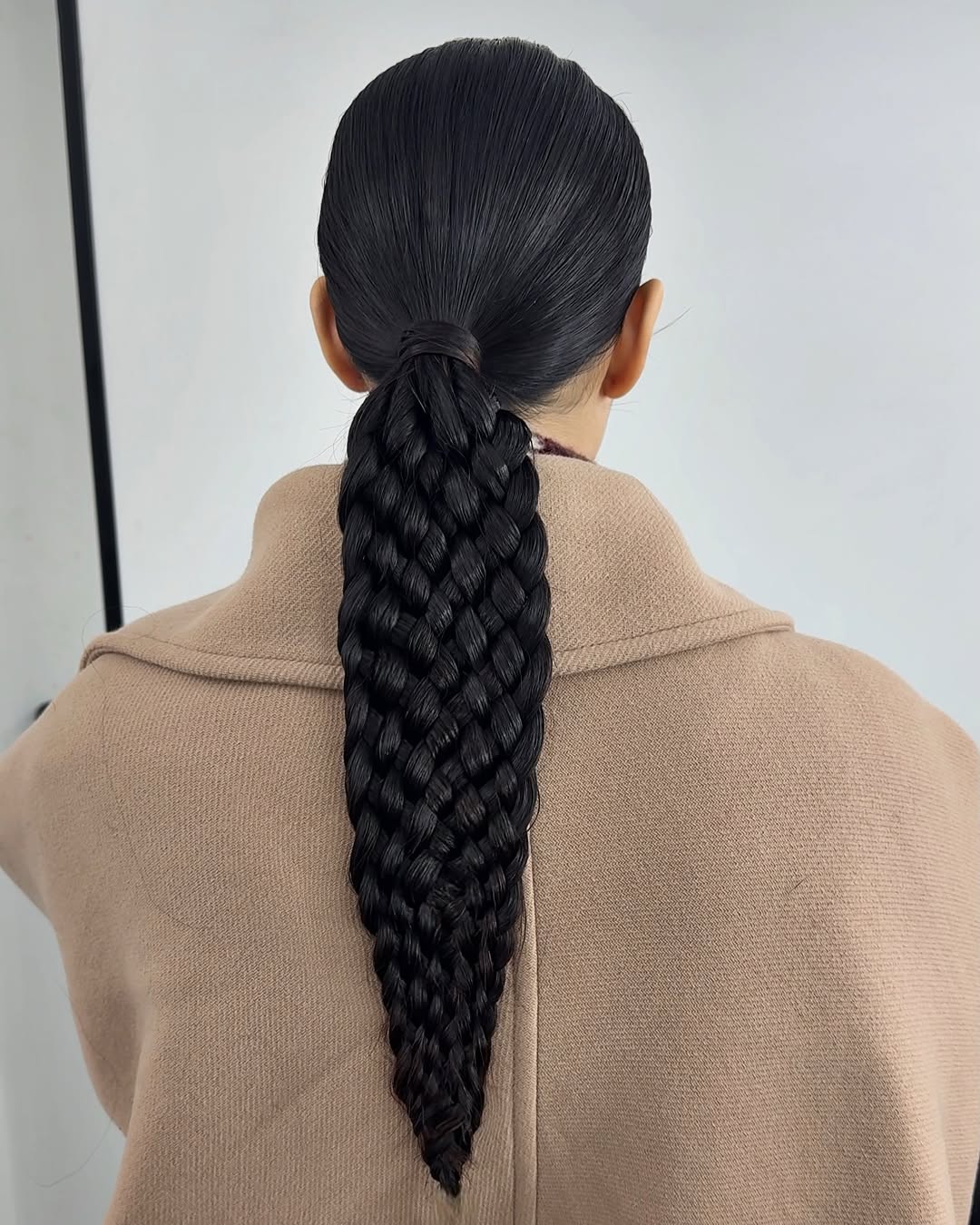 Sleek High Ponytail With Chunky Fishtail Braid