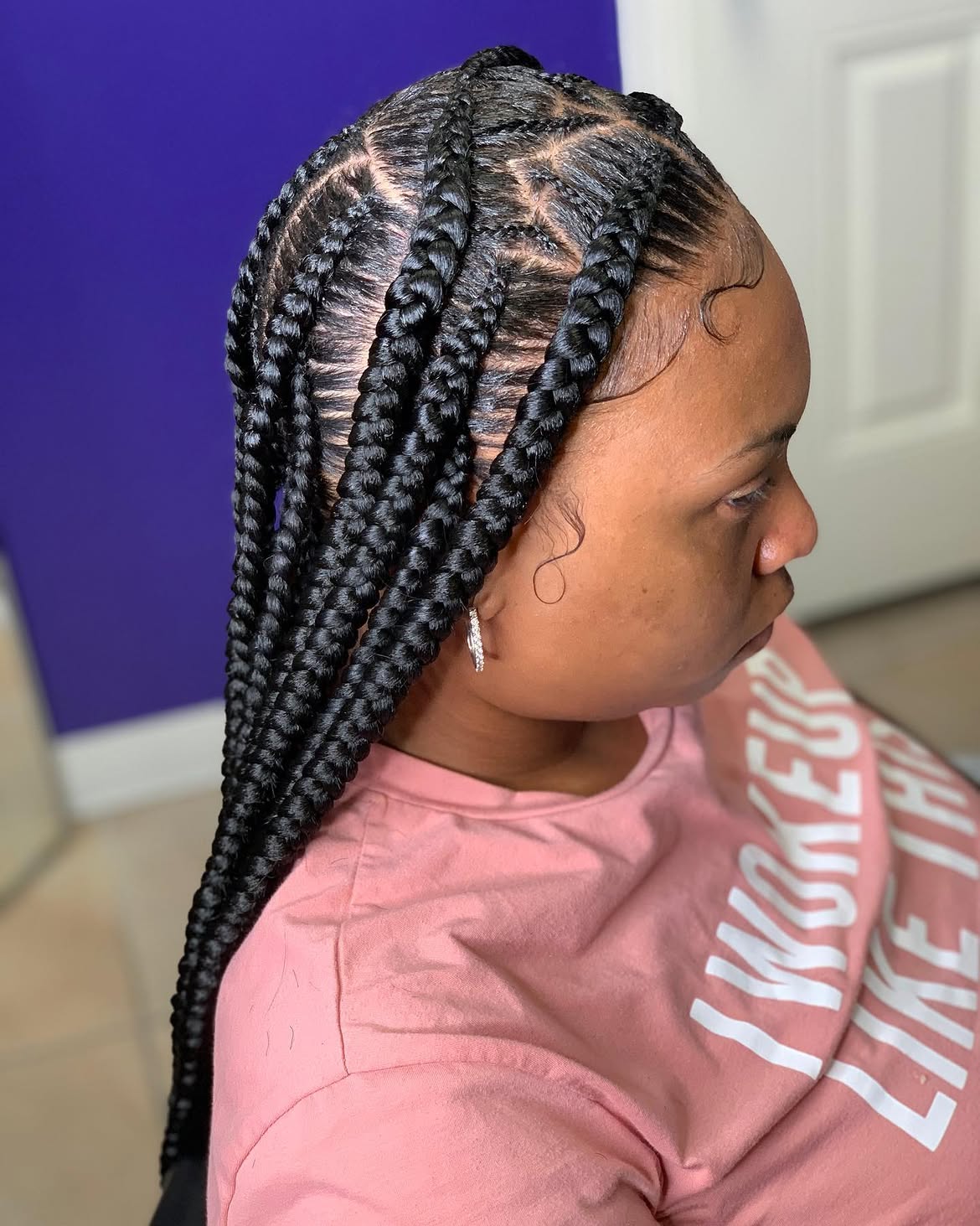 Sleek Jumbo Pop Smoke Braids With Laid Edges