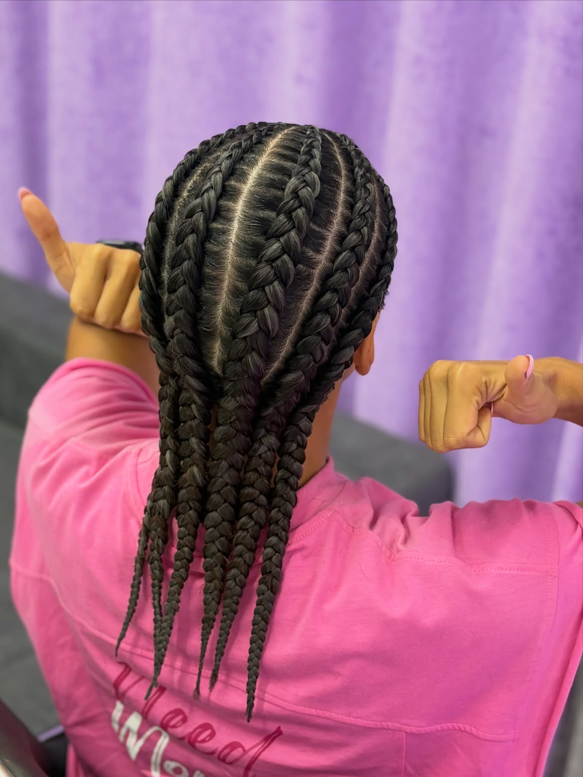 Sleek Statement Cornrows With Long Braids