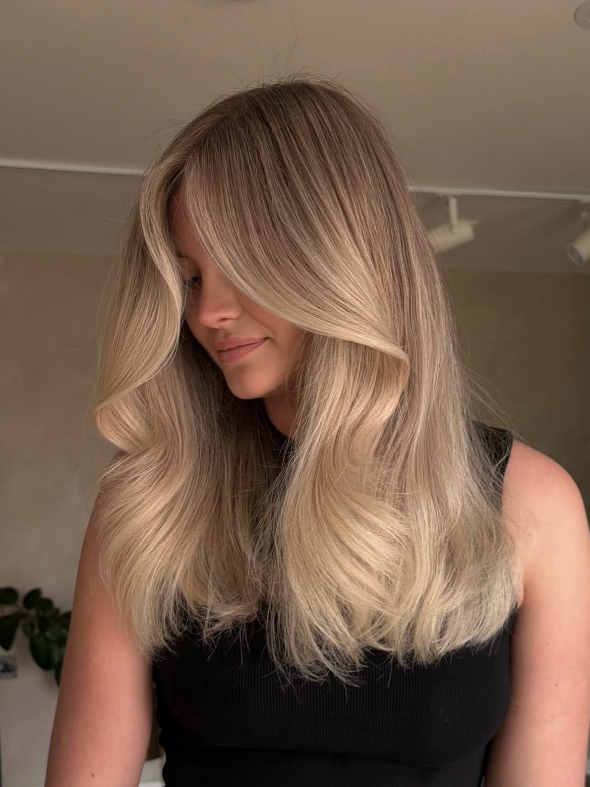 Soft Honey Blonde Balayage With Face Framing Layers