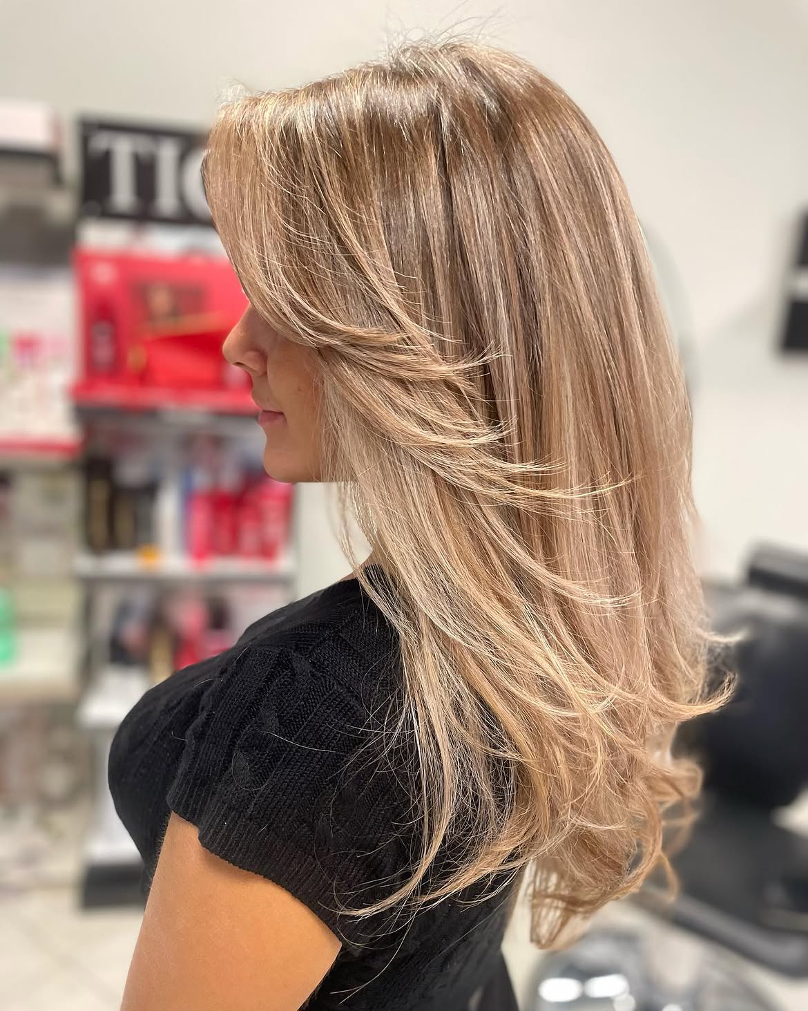 Soft Layered Blonde Hair With Curtain Bangs