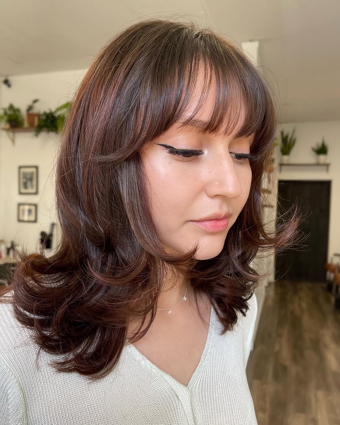 Soft Layered Collarbone Cut With Wispy Fringe