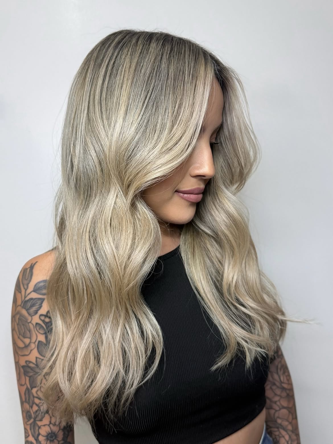 Soft Lived In Ash Blonde With Face Framing Layers