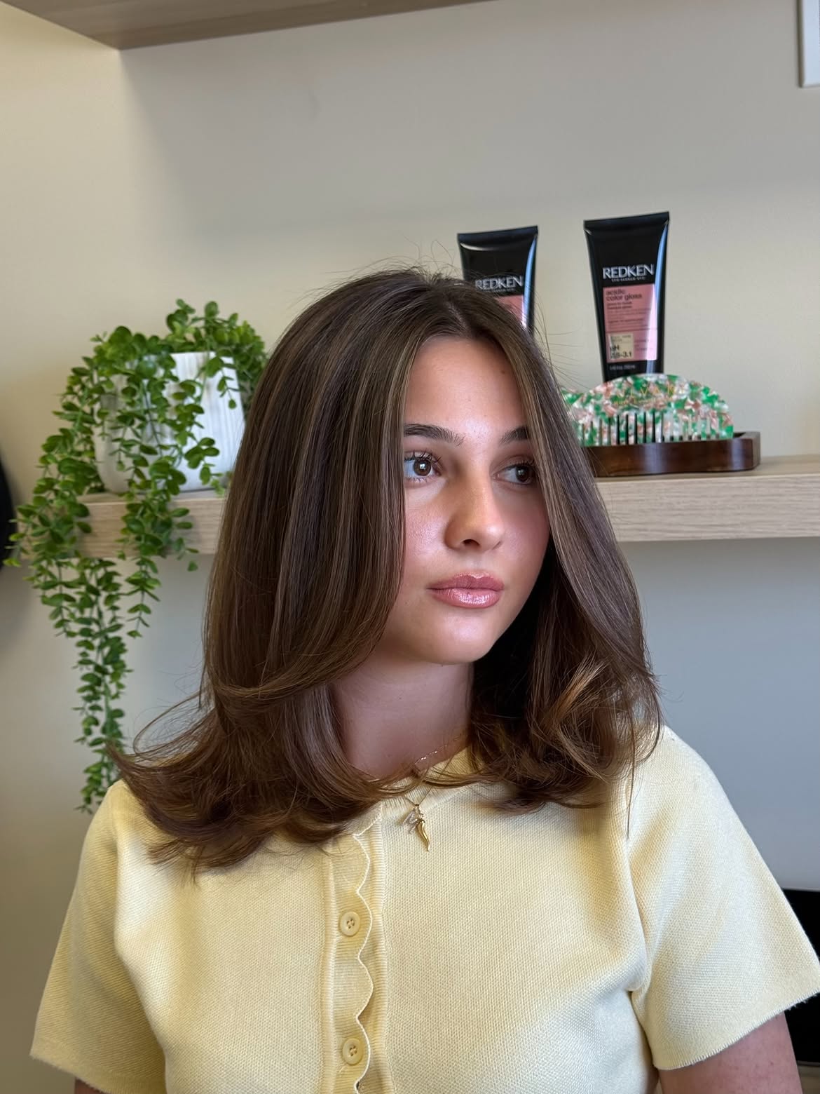 Sophisticated Mushroom Brown Lob With Face Framing Layers