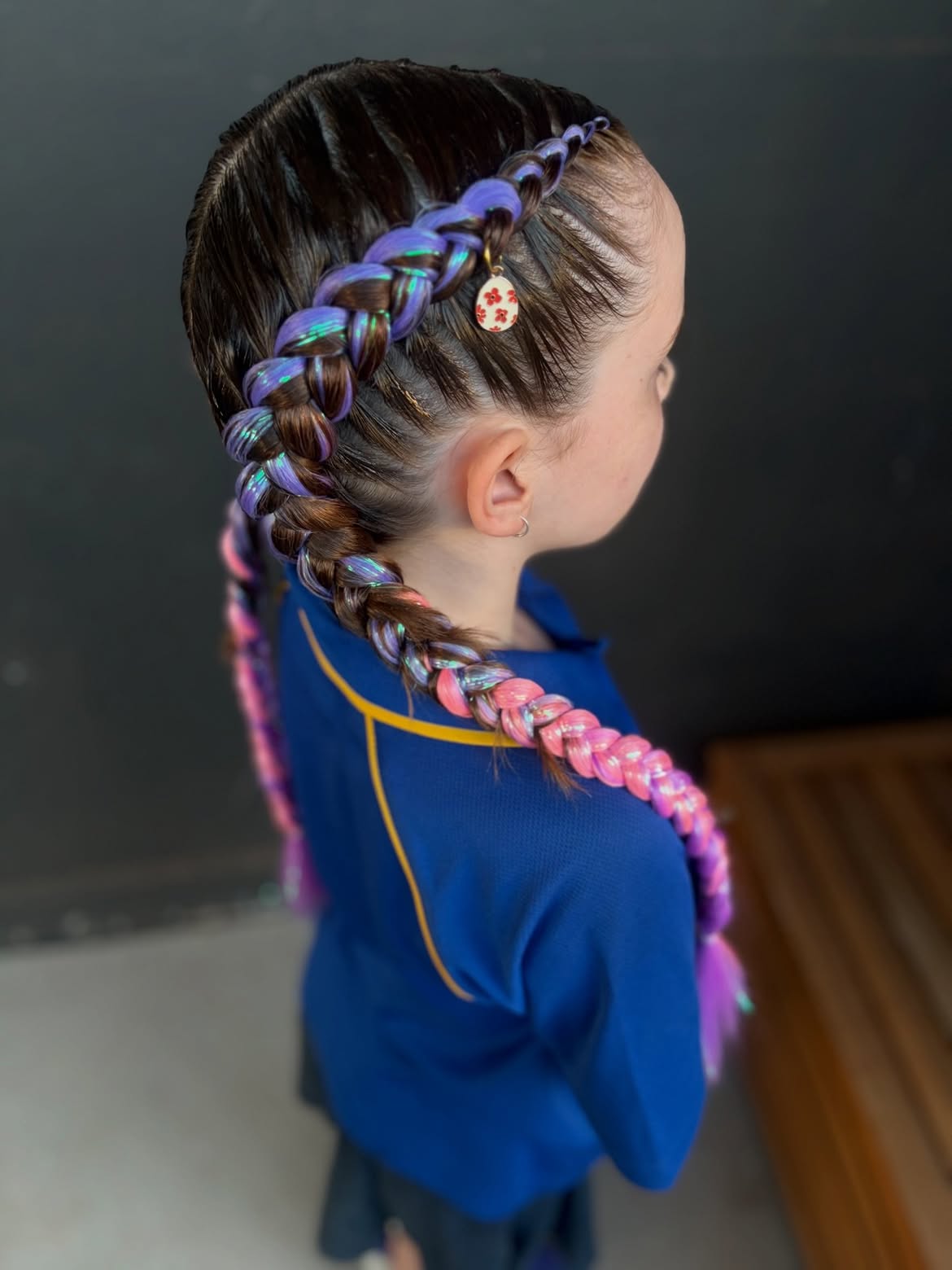 Sparkly Holographic Tinsel Dutch Braids