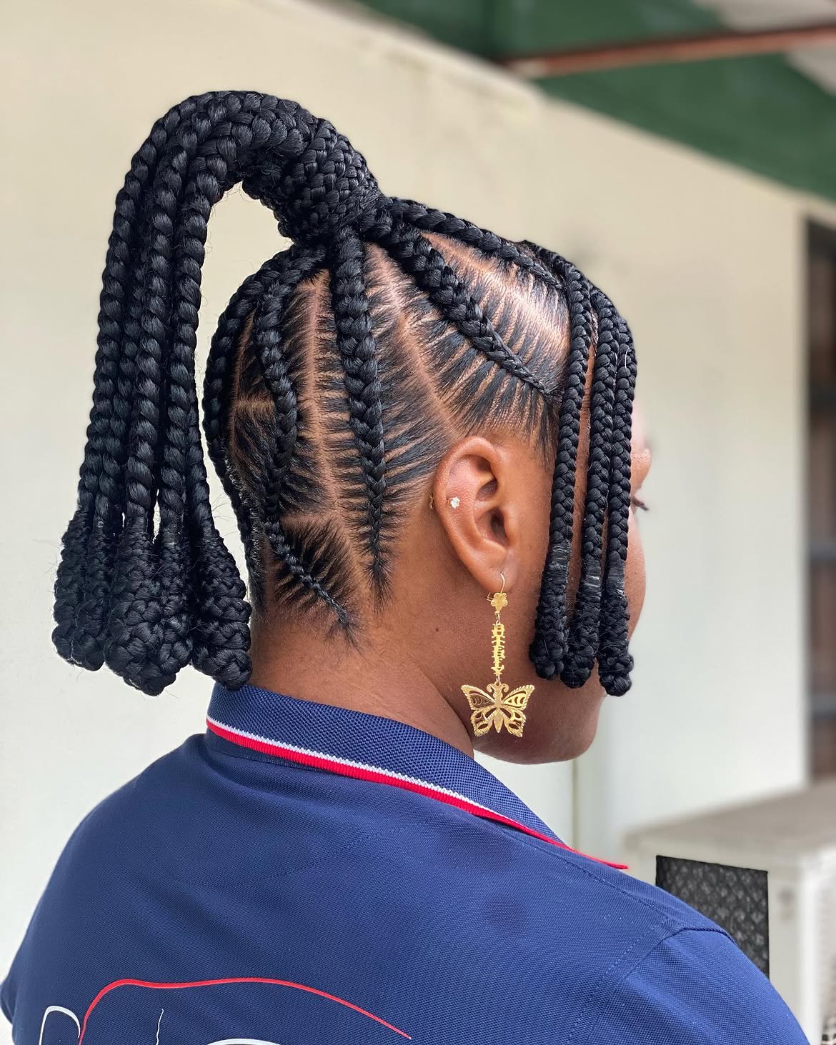 Statement Braids With High Ponytail Accent