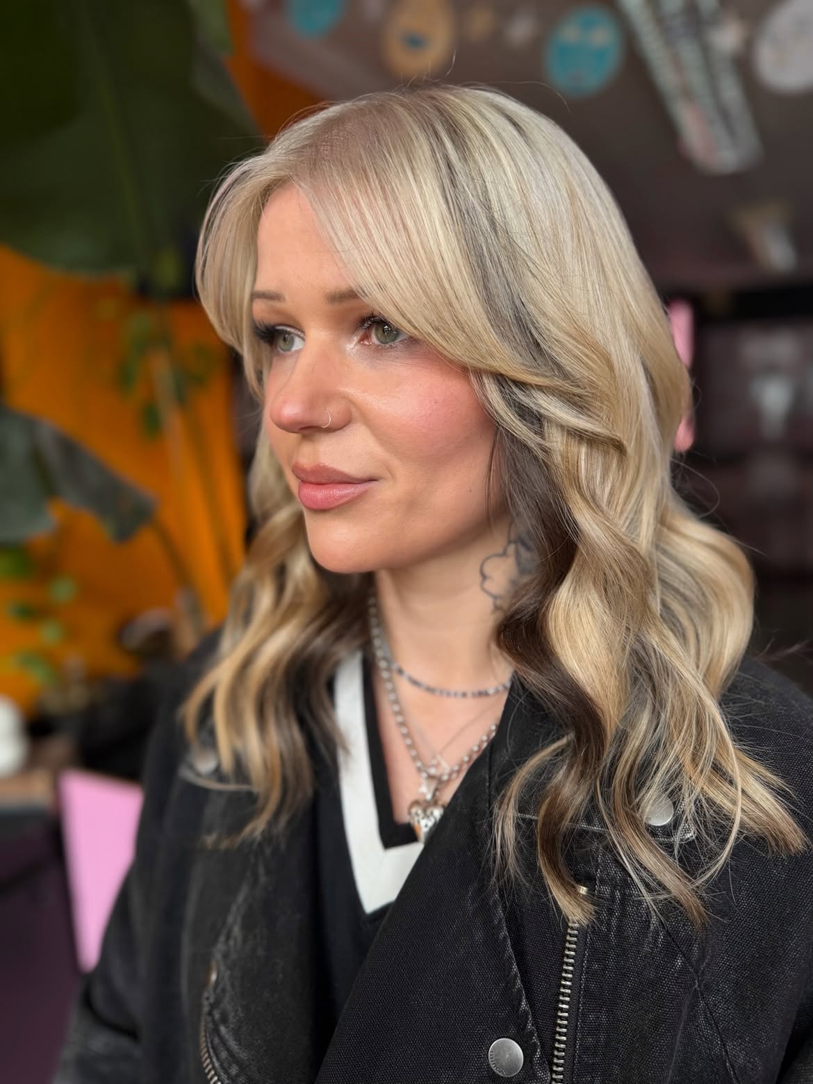 Sun-Kissed Blonde Lob With Dark Lowlights
