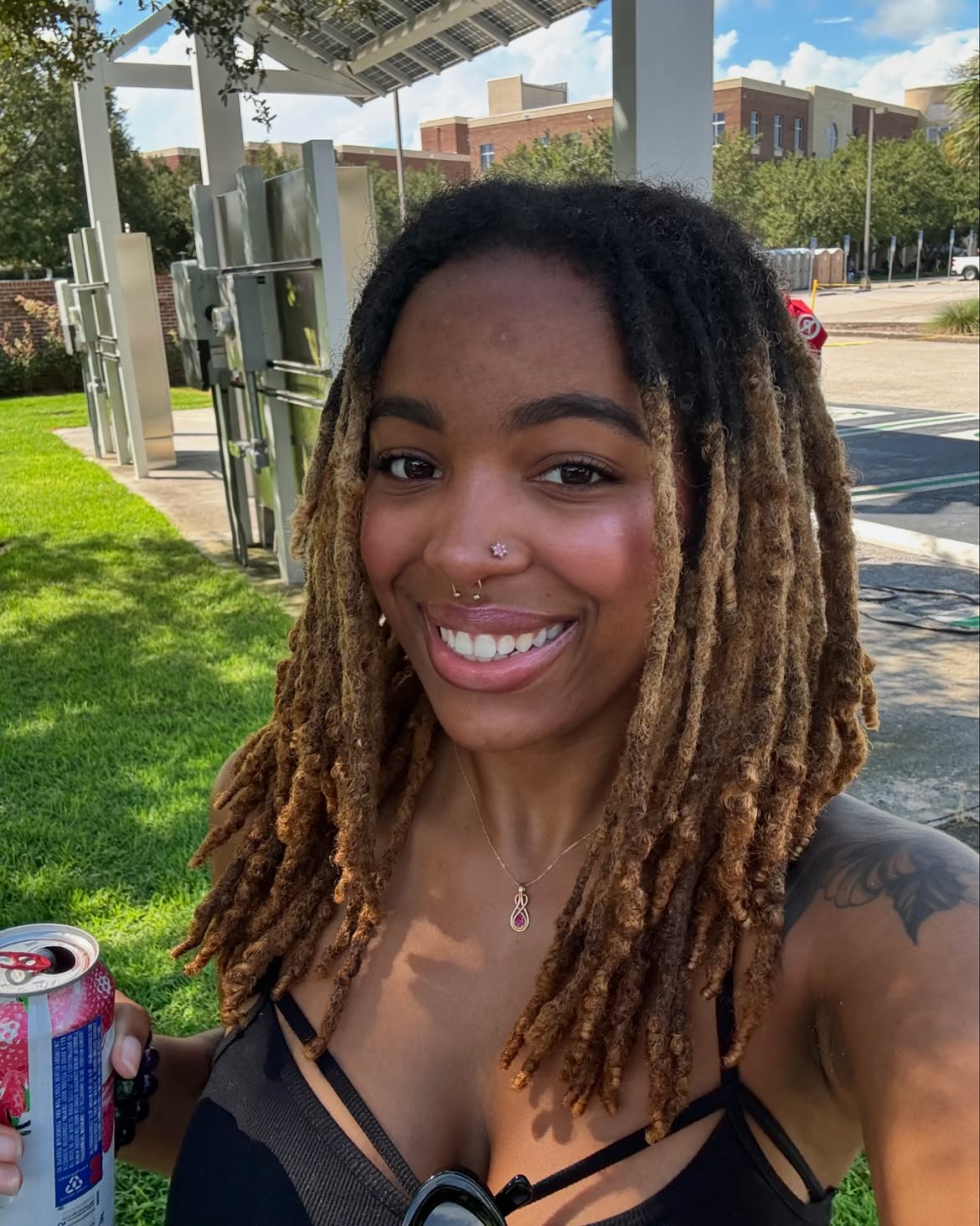 Sun-Kissed Ombre Dreads With Defined Curls