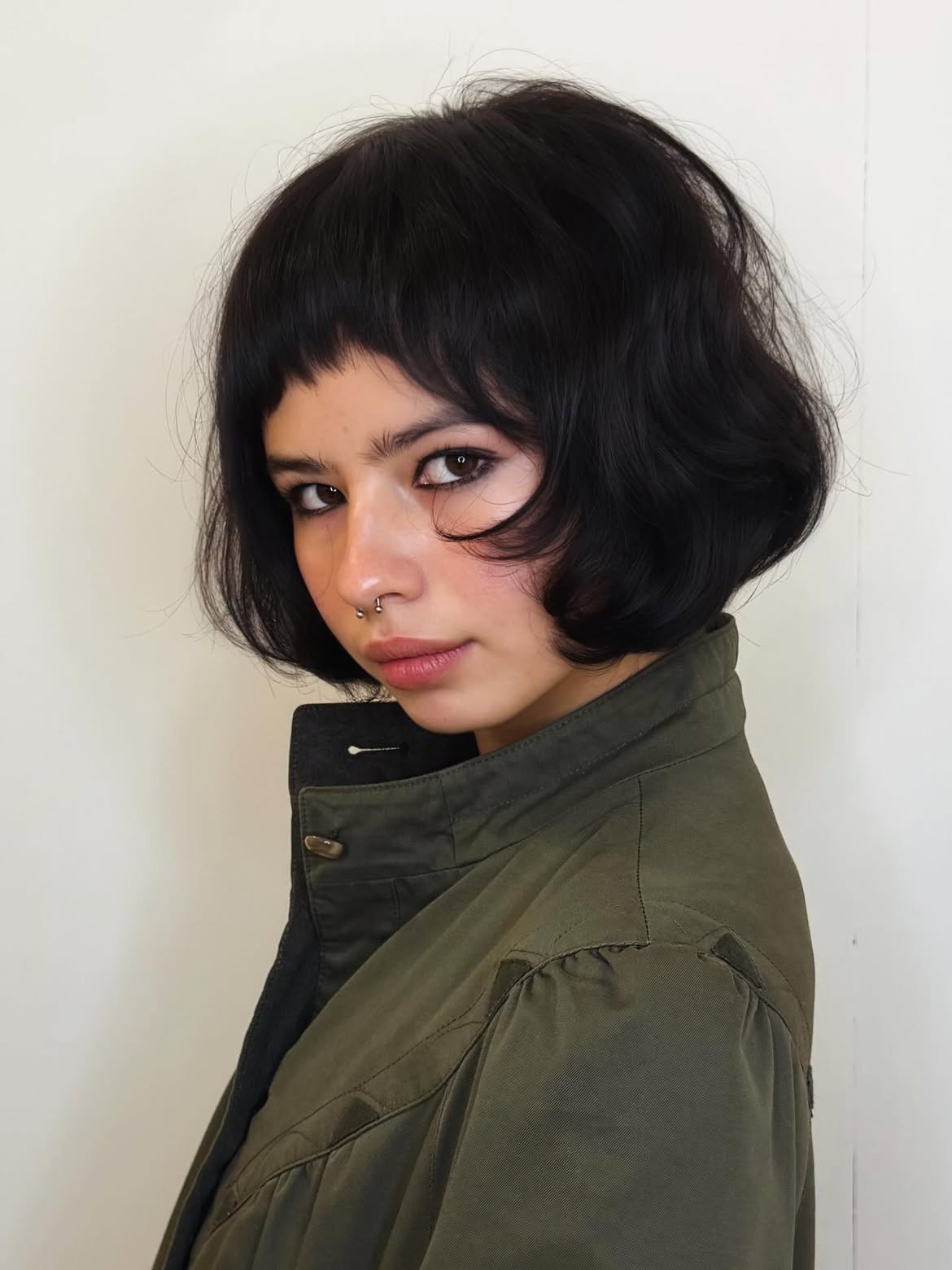 Textured French Bob With Baby Bangs