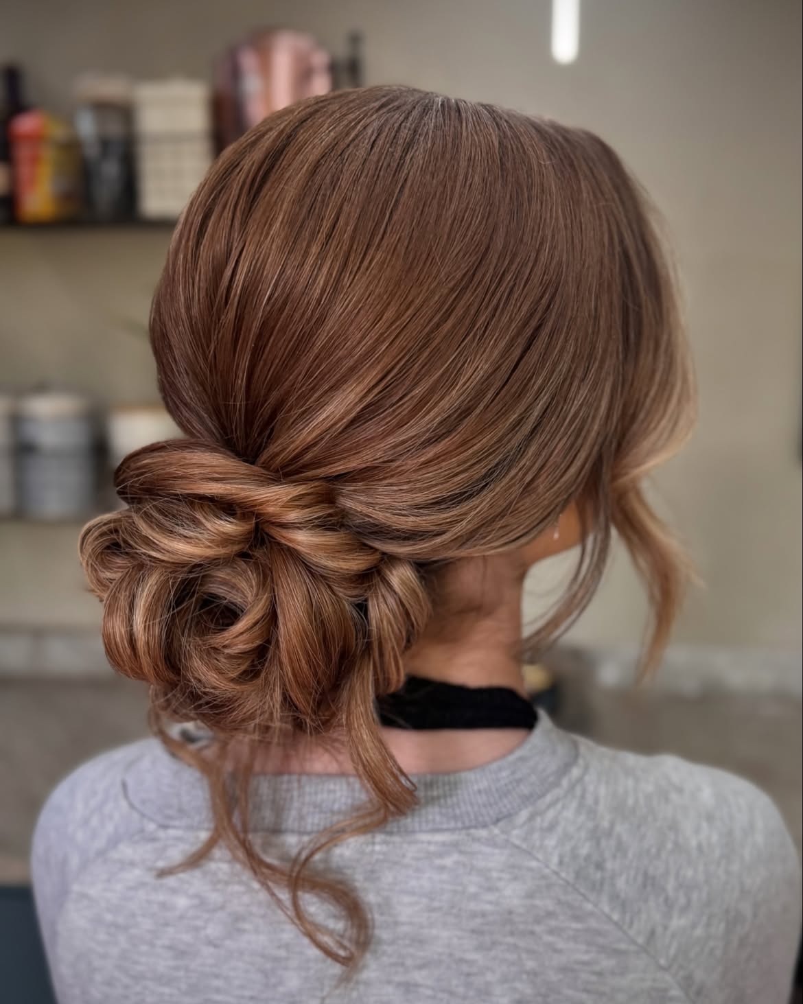 Textured Low Chignon For Fine Hair