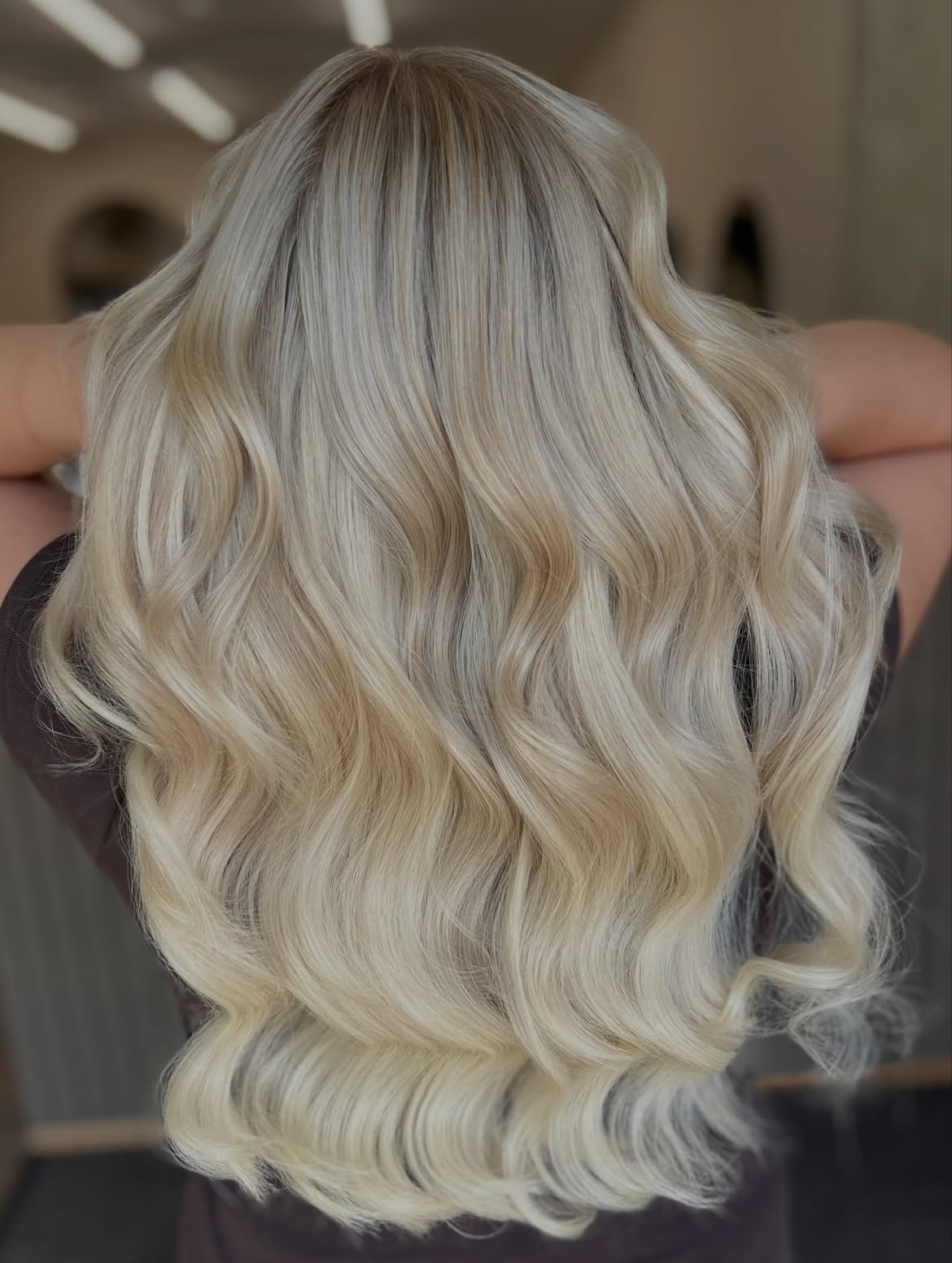Textured Platinum Blonde Waves