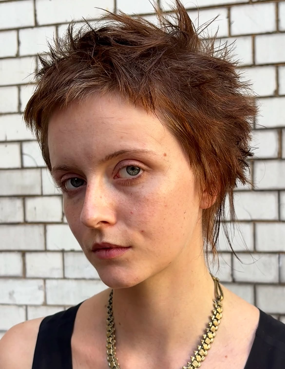 Textured Spiky Pixie Cut With Warm Copper Tones