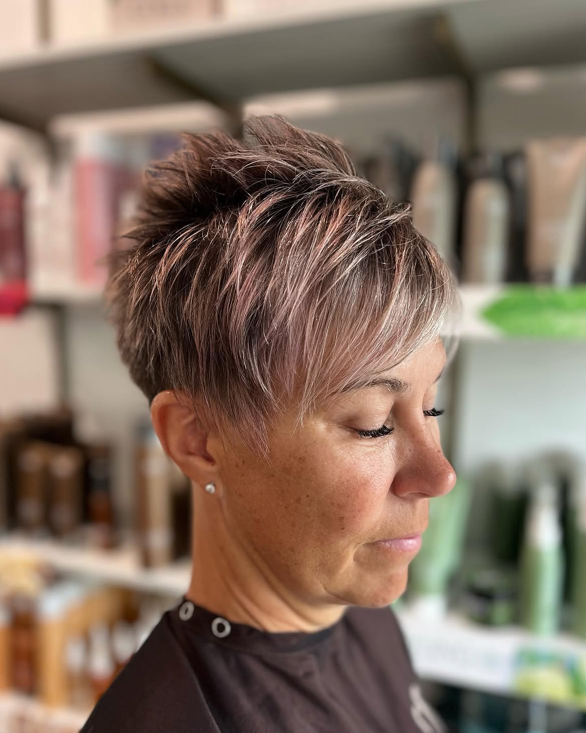 Textured Spiky Pixie With Soft Ash Lavender Tones