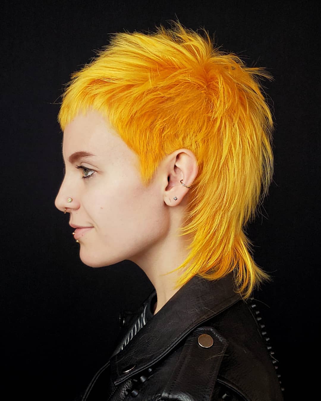 Textured Sun Yellow Modern Shag Mullet