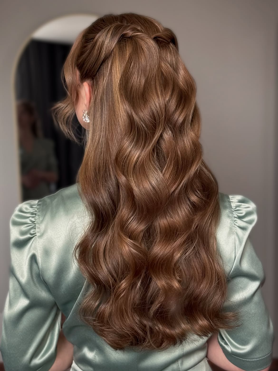 Twisted Half-Up With Loose Waves