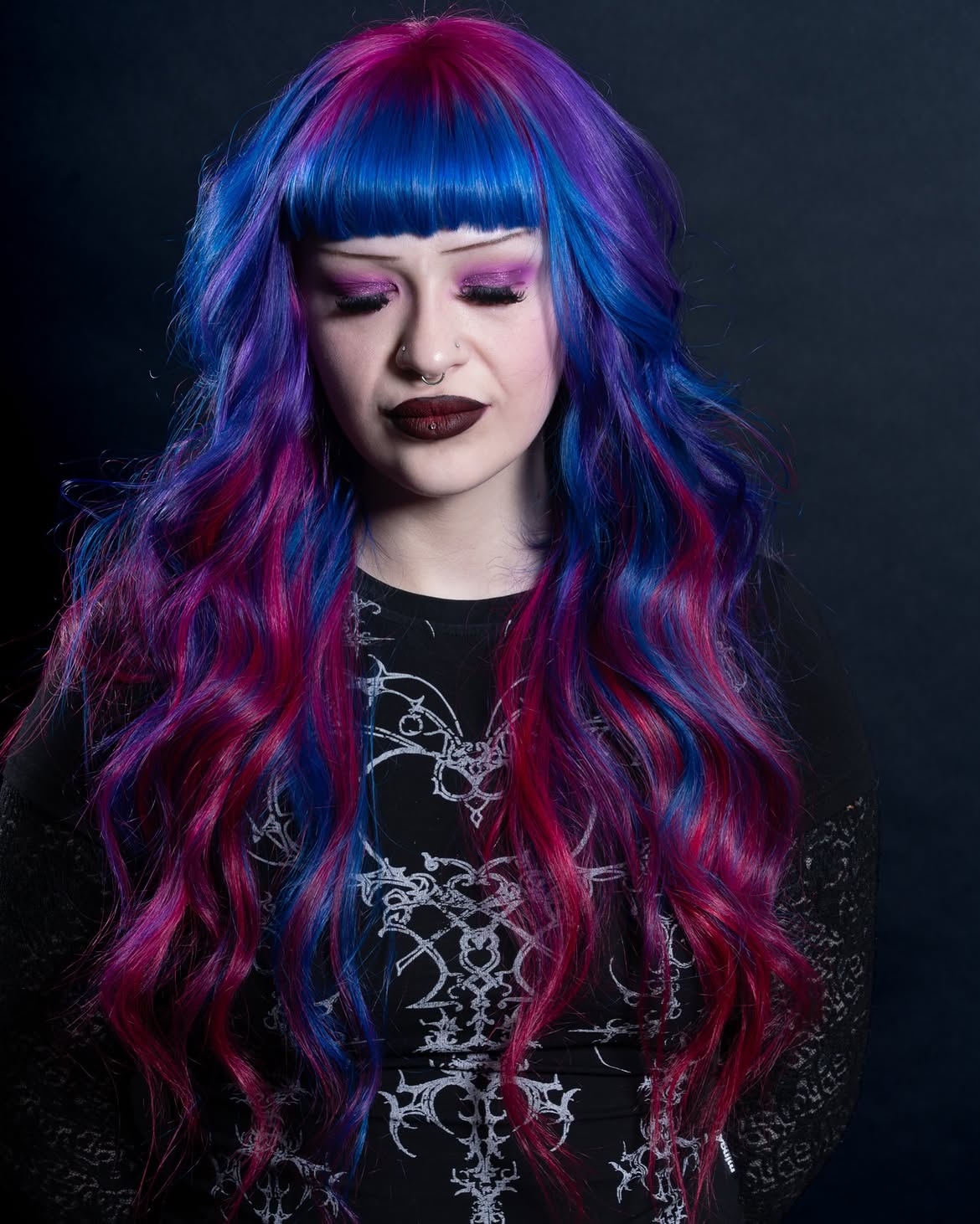 Vibrant Blue and Magenta Emo Waves