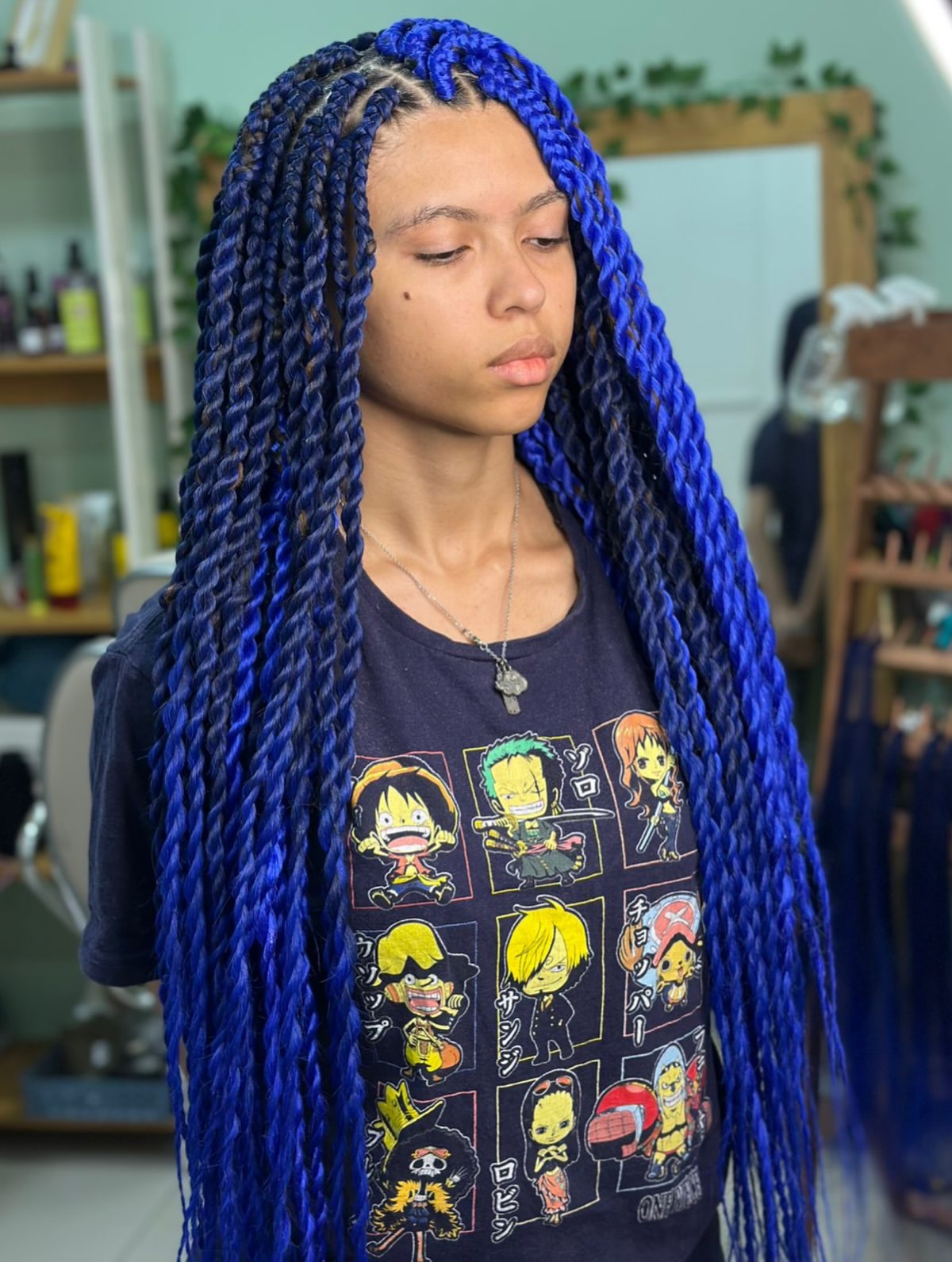Vibrant Royal Blue Twist Braids