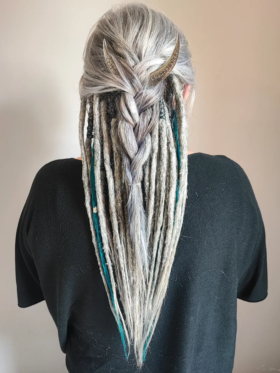 Viking Braid With Teal Accent Dreads
