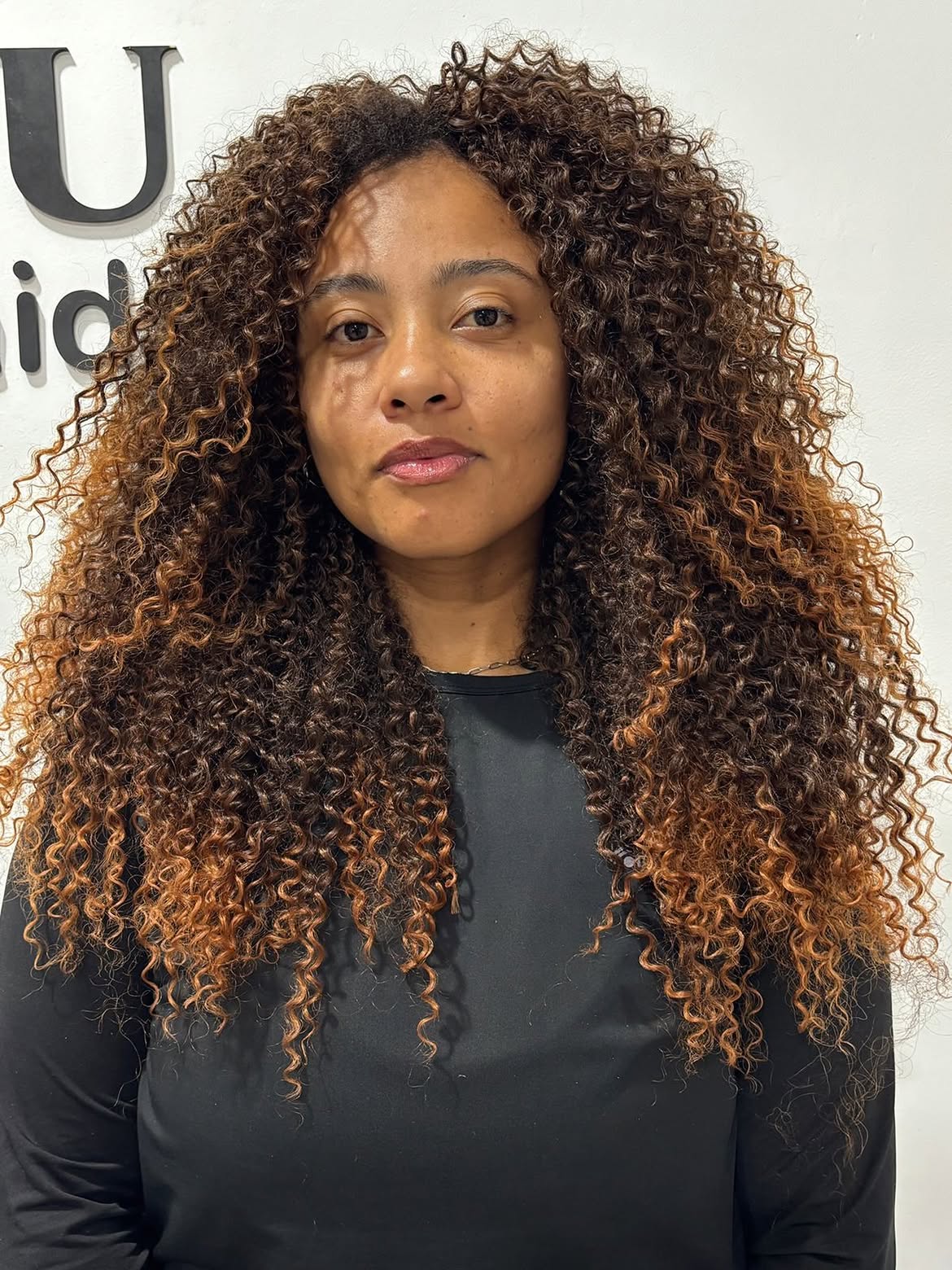 Voluminous Curly Crochet Braids With Caramel Highlights
